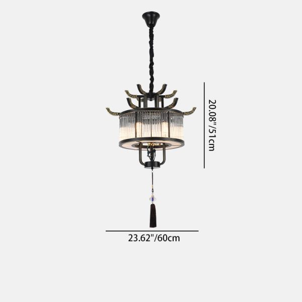 Traditional Chinese Dome Deer Round Rectangle Crystal Iron 4/6/8/10 - Light Chandelier For Dining Room - Image 4