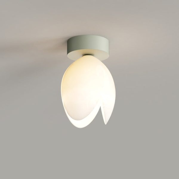 Contemporary Nordic Dome Tulip Flower Iron PE Lampshade LED Semi-Flush Mount Ceiling Light For Hallways - Image 20
