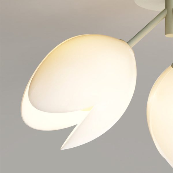 Contemporary Nordic Dome Tulip Flower Iron PE Lampshade LED Semi-Flush Mount Ceiling Light For Hallways - Image 7
