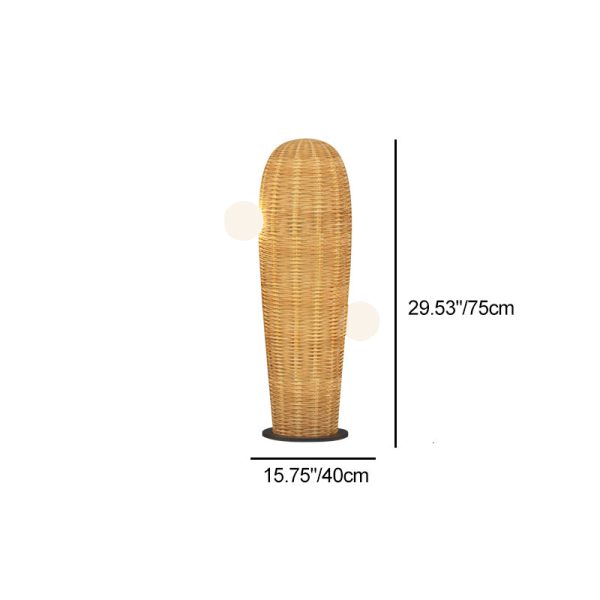 Contemporary Creative Cactus Waterproof Rubber Rattan Stainless Steel 2 - Light Standing Floor Lamp For Outdoor Patio - Image 5
