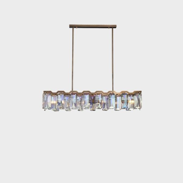 Modern Luxury Hardware Block Crystal Lampshade 4/6 - Light Island Light Chandelier For Dining Room - Image 7
