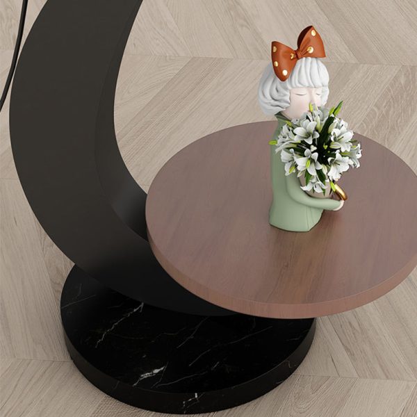 Contemporary Nordic Pumpkin Wood Lampshade Iron 1 - Light Standing Floor Lamp For Living Room - Image 6