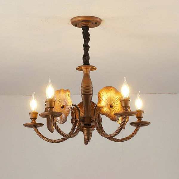 Traditional French Petunia Curved Branch Copper Glass 3/5/6/8 - Light Chandelier For Living Room - Image 18