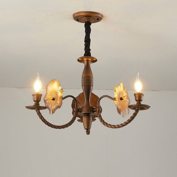 Traditional French Petunia Curved Branch Copper Glass 3/5/6/8 - Light Chandelier For Living Room - Image 19