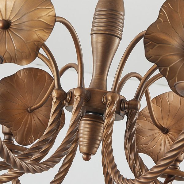 Traditional French Petunia Curved Branch Copper Glass 3/5/6/8 - Light Chandelier For Living Room - Image 8