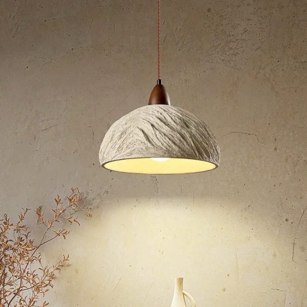 Traditional Japanese Semicircle Cement Wood 1/2/3 - Light Chandelier For Dining Room - Image 10