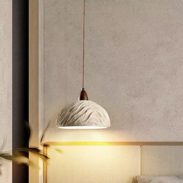 Traditional Japanese Semicircle Cement Wood 1/2/3 - Light Chandelier For Dining Room - Image 3