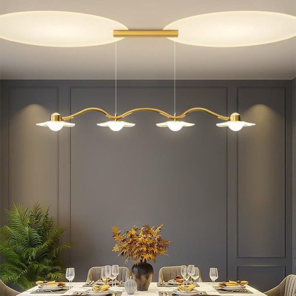 Modern Luxury Disc Starry Sky Hardware Acrylic Iron LED Chandelier Island Light For Dining Room - Image 3