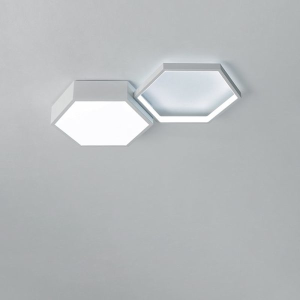 Modern Minimalist Hexagon Silicone Acrylic Aluminum Iron LED Flush Mount Ceiling Light For Living Room - Image 12