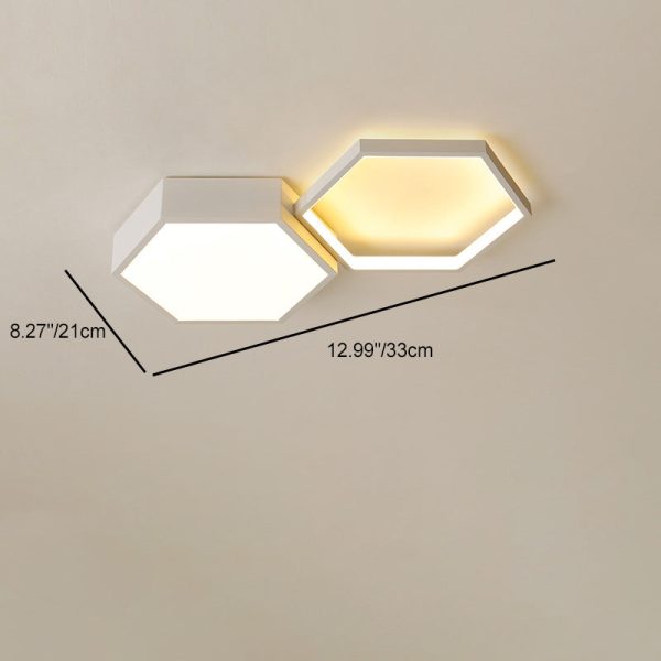 Modern Minimalist Hexagon Silicone Acrylic Aluminum Iron LED Flush Mount Ceiling Light For Living Room - Image 4