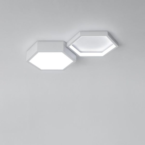 Modern Minimalist Hexagon Silicone Acrylic Aluminum Iron LED Flush Mount Ceiling Light For Living Room - Image 14