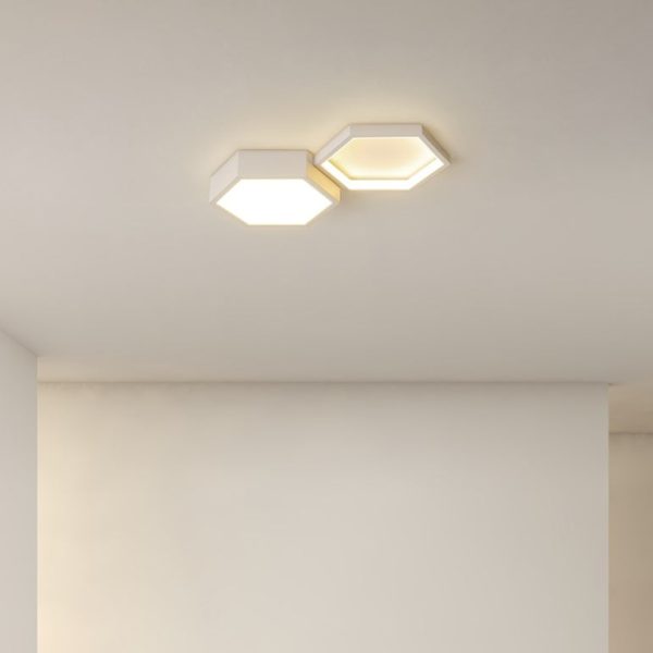 Modern Minimalist Hexagon Silicone Acrylic Aluminum Iron LED Flush Mount Ceiling Light For Living Room - Image 2