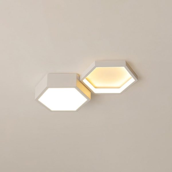 Modern Minimalist Hexagon Silicone Acrylic Aluminum Iron LED Flush Mount Ceiling Light For Living Room - Image 11