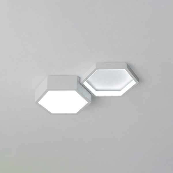 Modern Minimalist Hexagon Silicone Acrylic Aluminum Iron LED Flush Mount Ceiling Light For Living Room - Image 13