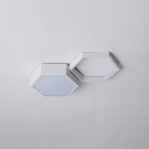 Modern Minimalist Hexagon Silicone Acrylic Aluminum Iron LED Flush Mount Ceiling Light For Living Room - Image 7