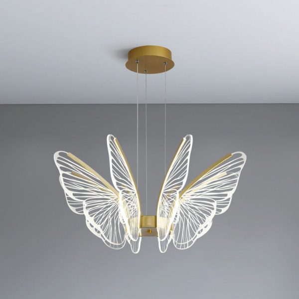Contemporary Creative Butterfly Iron Aluminum Acrylic LED Pendant Light For Living Room - Image 20