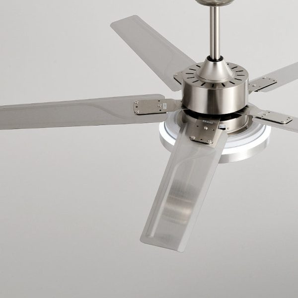Contemporary Industrial Round Rectangular Fan Blade Iron LED Downrods Ceiling Fan Light For Living Room - Image 9