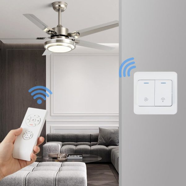 Contemporary Industrial Round Rectangular Fan Blade Iron LED Downrods Ceiling Fan Light For Living Room - Image 13