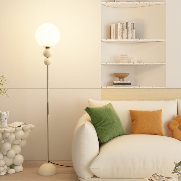 Modern Minimalist Round Orb Iron Plastic 1-Light Standing Floor Lamp For Living Room - Image 10