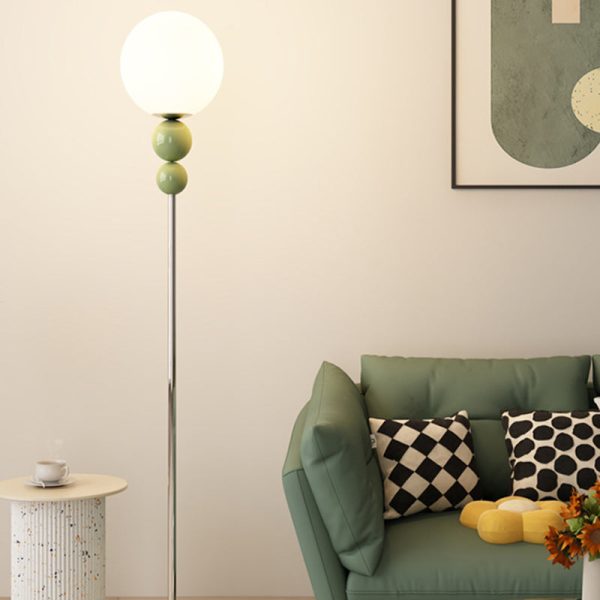 Modern Minimalist Round Orb Iron Plastic 1-Light Standing Floor Lamp For Living Room - Image 7