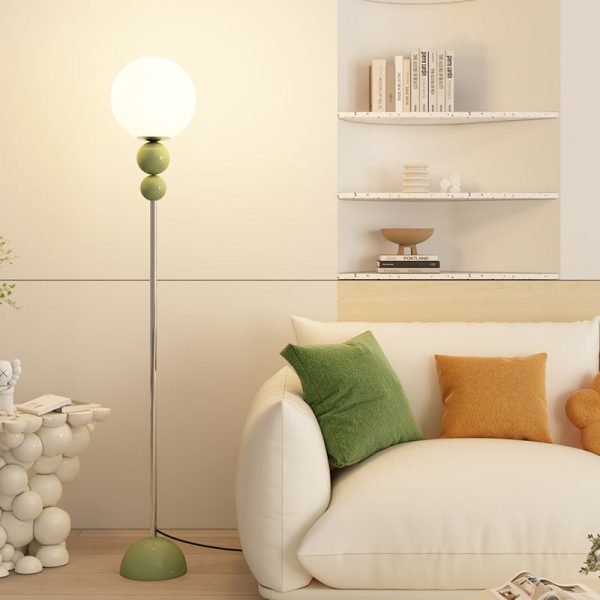 Modern Minimalist Round Orb Iron Plastic 1-Light Standing Floor Lamp For Living Room - Image 3