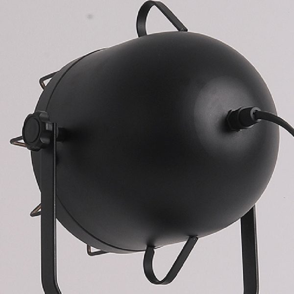 Traditional Vintage Tripod Base Cylinder Iron Wood 1-Light Table Lamp For Bedroom - Image 5