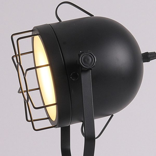 Traditional Vintage Tripod Base Cylinder Iron Wood 1-Light Table Lamp For Bedroom - Image 7