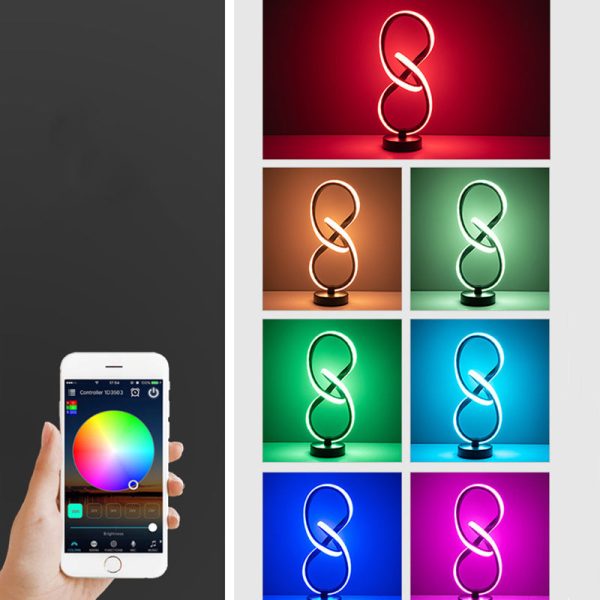 Modern Simplicity Irregular Lines Aluminum Silicone LED Table Lamp For Bedroom - Image 10