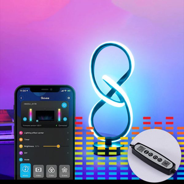 Modern Simplicity Irregular Lines Aluminum Silicone LED Table Lamp For Bedroom - Image 14