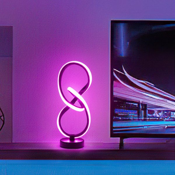 Modern Simplicity Irregular Lines Aluminum Silicone LED Table Lamp For Bedroom - Image 12