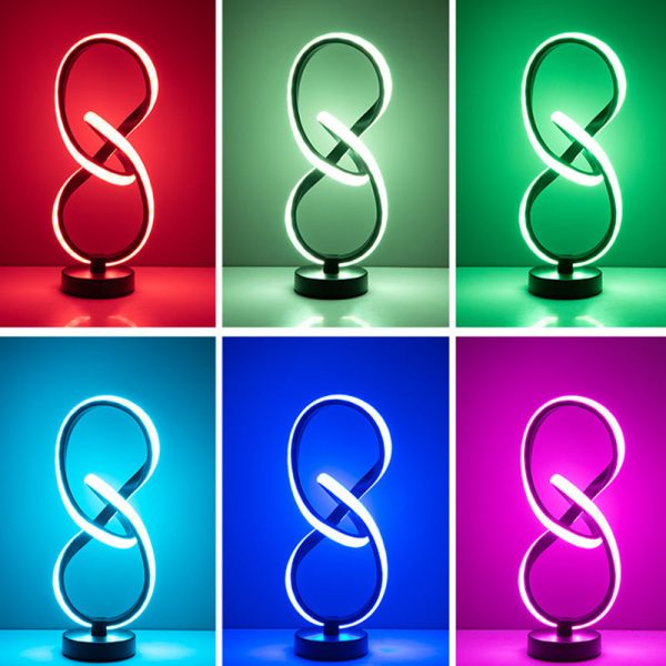 Modern Simplicity Irregular Lines Aluminum Silicone LED Table Lamp For Bedroom - Image 11