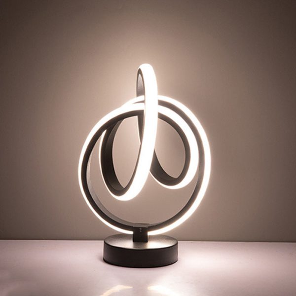 Modern Simplicity Irregular Lines Aluminum Silicone LED Table Lamp For Bedroom - Image 27