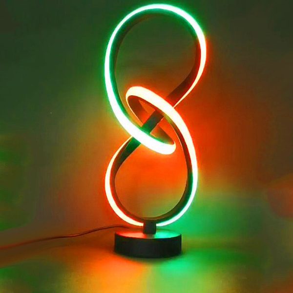 Modern Simplicity Irregular Lines Aluminum Silicone LED Table Lamp For Bedroom - Image 15