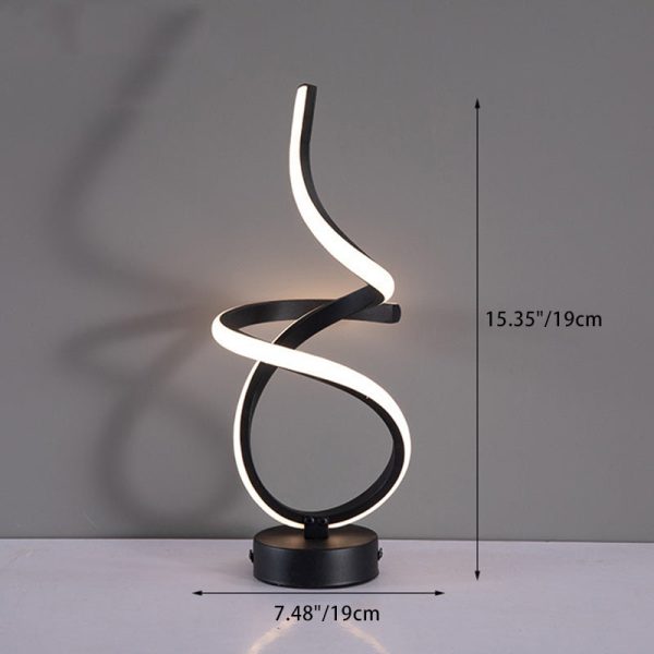 Modern Simplicity Irregular Lines Aluminum Silicone LED Table Lamp For Bedroom - Image 5