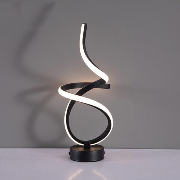 Modern Simplicity Irregular Lines Aluminum Silicone LED Table Lamp For Bedroom - Image 19