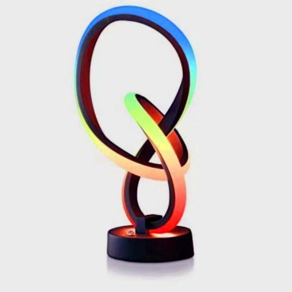 Modern Simplicity Irregular Lines Aluminum Silicone LED Table Lamp For Bedroom - Image 20