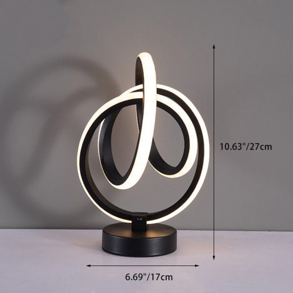 Modern Simplicity Irregular Lines Aluminum Silicone LED Table Lamp For Bedroom - Image 6