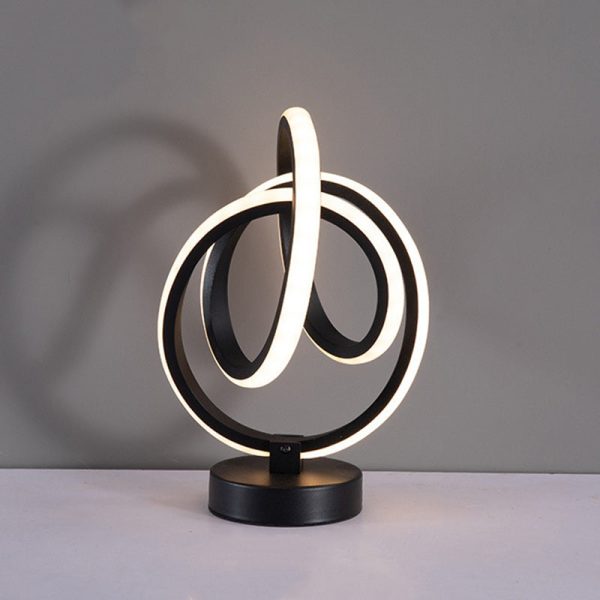 Modern Simplicity Irregular Lines Aluminum Silicone LED Table Lamp For Bedroom - Image 21