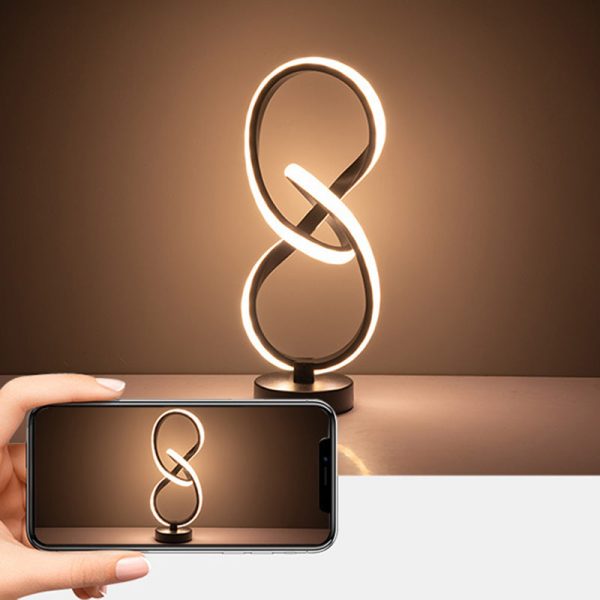 Modern Simplicity Irregular Lines Aluminum Silicone LED Table Lamp For Bedroom - Image 23