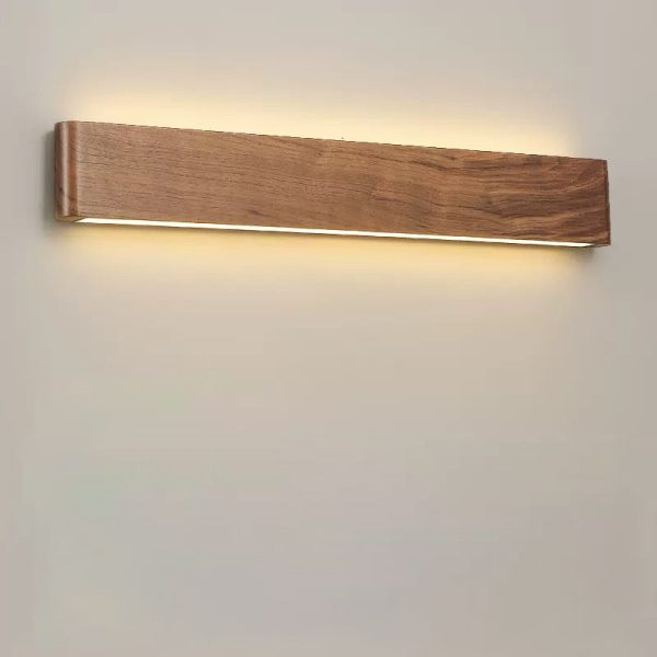Modern Minimalist Rectangle Wood Aluminum PC Shade LED Wall Sconce Lamp For Bedroom - Image 24