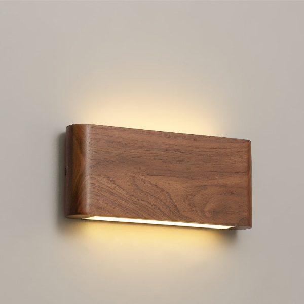 Modern Minimalist Rectangle Wood Aluminum PC Shade LED Wall Sconce Lamp For Bedroom - Image 11