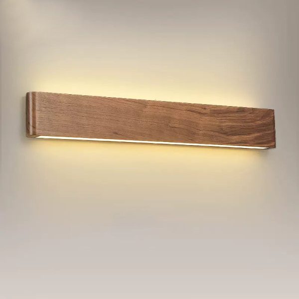 Modern Minimalist Rectangle Wood Aluminum PC Shade LED Wall Sconce Lamp For Bedroom - Image 14
