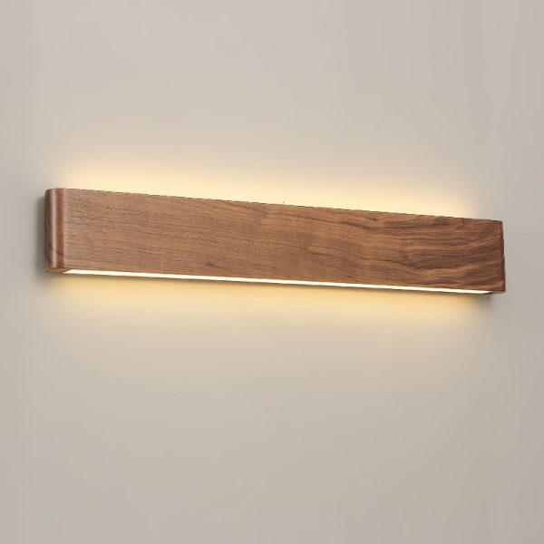 Modern Minimalist Rectangle Wood Aluminum PC Shade LED Wall Sconce Lamp For Bedroom - Image 15