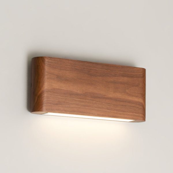 Modern Minimalist Rectangle Wood Aluminum PC Shade LED Wall Sconce Lamp For Bedroom - Image 16