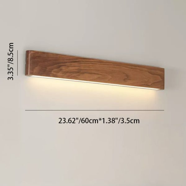 Modern Minimalist Rectangle Wood Aluminum PC Shade LED Wall Sconce Lamp For Bedroom - Image 6