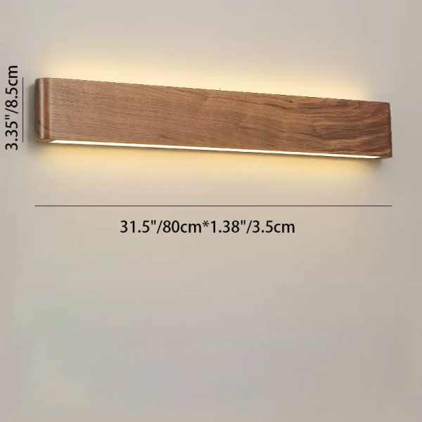 Modern Minimalist Rectangle Wood Aluminum PC Shade LED Wall Sconce Lamp For Bedroom - Image 7
