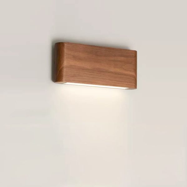 Modern Minimalist Rectangle Wood Aluminum PC Shade LED Wall Sconce Lamp For Bedroom - Image 19
