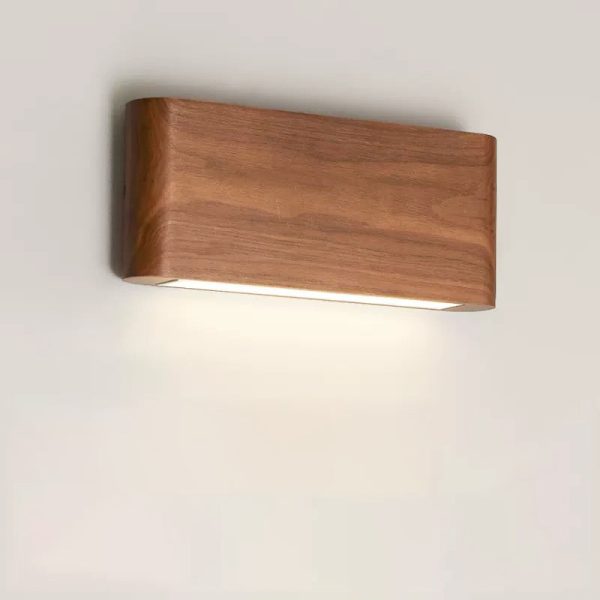 Modern Minimalist Rectangle Wood Aluminum PC Shade LED Wall Sconce Lamp For Bedroom - Image 20
