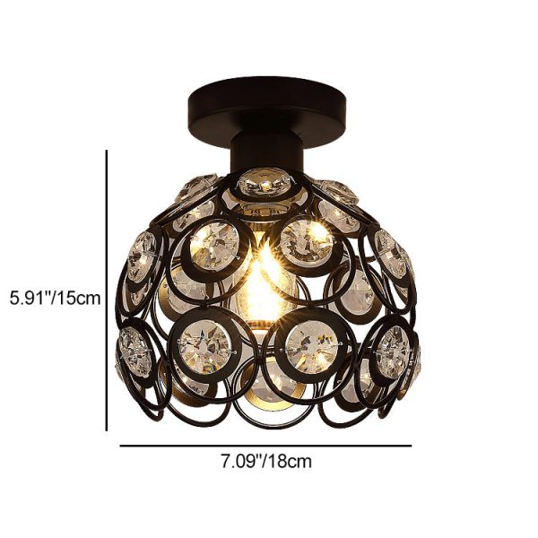 Contemporary Nordic Dome Circle Combination Iron Aluminum Frame 1-Light Semi-Flush Mount Ceiling Light For Living Room - Image 4