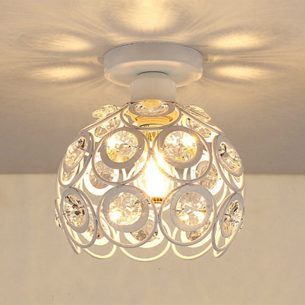 Contemporary Nordic Dome Circle Combination Iron Aluminum Frame 1-Light Semi-Flush Mount Ceiling Light For Living Room - Image 8